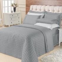 Kit Cobre Leito Casal King Top Line 3 Peças 180 Fios Cinza Kit Cobre Leito Casal King Top Line 3 Peças 180 Fios Cinza