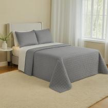 Kit Cobre Leito Casal Matelado Copacabana Premium Percal 300 Fios