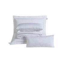 Kit Cobre Leito Casal Padrão + Almofada 5 Peças Bordado Urbany Hipercal 400 Fios 100% Poliéster - Branco Kit Cobre Leito Casal Padrão + Almofada 5 Peças Bordado Urbany Hipercal 400 Fios 100% Poliéster - Branco