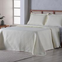 Kit Cobre Leito Casal Padrão Bouti Vivaz 3 Peças Ultrassônico Peletizado Marfim