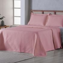 Kit Cobre Leito Casal Padrão Bouti Vivaz 3 Peças Ultrassônico Peletizado Rosa