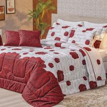 Kit Cobre Leito Casal Padrão Craft 3 Peças 100% Algodão 200 Fios Roses Kit Cobre Leito Casal Padrão Craft 3 Peças 100% Algodão 200 Fios Roses