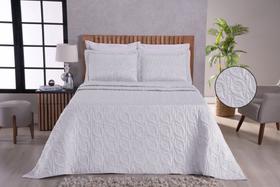 Kit cobre leito casal queen bordado 03 peças - branco Kit cobre leito casal queen bordado 03 peças - branco