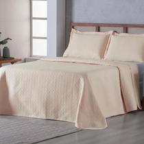 Kit Cobre Leito Casal Queen Bouti Vivaz 3 Peças Ultrassônico Peletizado Salmon