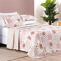 Kit Cobre Leito Casal Queen Colcha Bouti Dupla Face 3 Peças