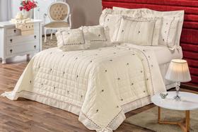 Kit Cobre Leito Casal Queen Felicitá 5 Peças 100% Algodão Percal 200 Fios Bordado Kit Cobre Leito Casal Queen Felicitá 5 Peças 100% Algodão Percal 200 Fios Bordado