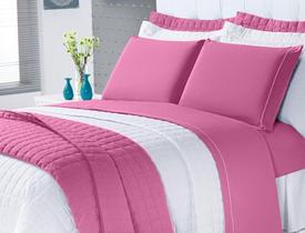 Kit Cobre Leito Casal Queen Montreal 3 Pçs 150 Fios Pink - Vilela Enxovais