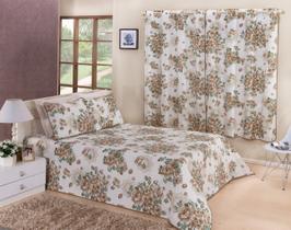 Kit Cobre Leito Casal Queen p/ Cama Box + Cortina 2 Metros Kit 4 Peças Kit Cobre Leito Casal Queen p/ Cama Box + Cortina 2 Metros Kit 4 Peças