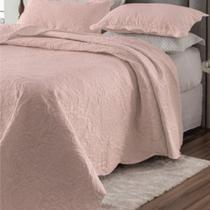 Kit Cobre Leito Casal Queen Provence 3 Peças Ultrassônico Salmão 2,60m x 2,40m