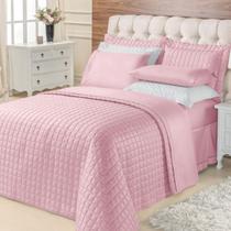 Kit Cobre Leito Casal Queen Top Line 3 Peças 180 Fios Rosê Kit Cobre Leito Casal Queen Top Line 3 Peças 180 Fios Rosê