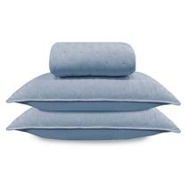 Kit Cobre Leito Casal Soft Dream 3 peças Steel Blue