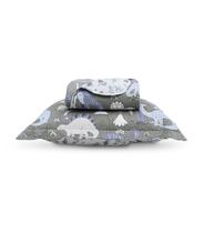 Kit Cobre Leito Casual Kids Solteiro Appel Cinza