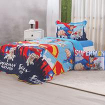 KIT Cobre Leito Colcha 2 Peças Solteiro Original Licenciado Super Man