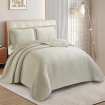 Kit Cobre Leito Colcha Anarruga 3 Peças Casal 220x240cm Fendi Sonhare