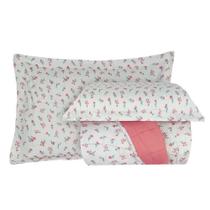 Kit Cobre Leito Colcha Anarruga 3 Peças Casal 220x240cm Jardim Sonhare