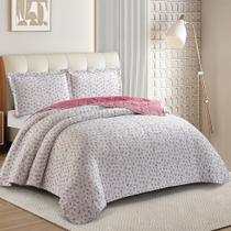 Kit Cobre Leito Colcha Anarruga 3 Peças Casal 220x240cm Jardim Sonhare