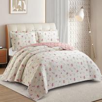 Kit Cobre Leito Colcha Anarruga 3 Peças Casal 220x240cm Oasis Sonhare