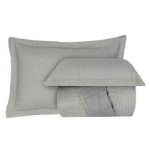 Kit Cobre Leito Colcha Anarruga 3 Peças Queen 240x260cm Prata Sonhare