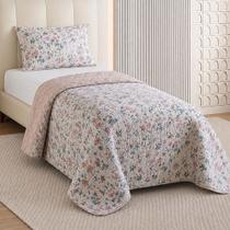 Kit Cobre Leito Colcha Anarruga Estampada 2 Peças Solteiro Campestre 160x240cm Sonhare Kit Cobre Leito Colcha Anarruga Estampada 2 Peças Solteiro Campestre 160x240cm Sonhare