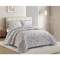 Kit Cobre Leito Colcha Anarruga Estampada Campestre 3 Peças Queen 240x260cm Sonhare