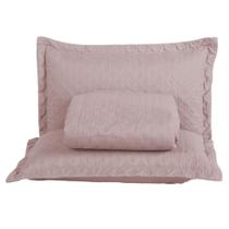 Kit Cobre Leito Colcha Atualle Queen Dupla Face 3Pçs Rosê