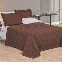 Kit cobre leito colcha bali dupla face queen 3 peças 100% poliéster - marrom Kit cobre leito colcha bali dupla face queen 3 peças 100% poliéster - marrom