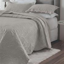 Kit Cobre Leito Colcha Basic Queen 3 Peças Dupla Face Liso Classic - Avelã - 100% Poliéster