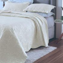 Kit Cobre Leito Colcha Basic Queen 3 Peças Dupla Face Liso Classic - Marfim - 100% Poliéster