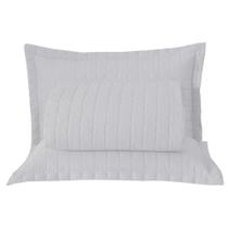 Kit Cobre Leito Colcha Bellini Casal Padrão Dupla Face Percal 300 Fios Textura Matelassê 3 Peças - Branco