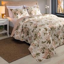 Kit Cobre Leito Colcha Boutis Casal 3 Peças Matelassado Dupla Face Nano Printing