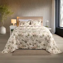 Kit Cobre Leito Colcha Boutis Casal 3 Peças Matelassado Dupla Face Nano Printing