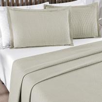 Kit Cobre Leito Colcha Cama King 3 Peças Piquet 100% Algodão