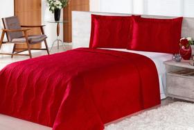 Kit Cobre Leito Colcha Cama Queen 3 Peças Dupla Face Matelado Rosas Vermelho - Estação Casa Enxovais