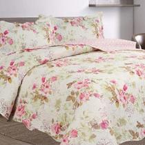 Kit Cobre Leito Colcha Casa Scarpa Mix Queen Estampado Dupla