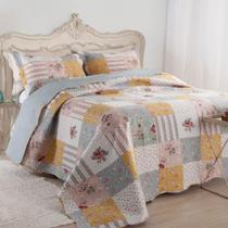 Kit Cobre Leito Colcha Casa Scarpa Mix Queen Estampado Dupla Kit Cobre Leito Colcha Casa Scarpa Mix Queen Estampado Dupla