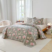 Kit Cobre Leito Colcha Casal 3Pç Dupla Face 150 Fios Itália