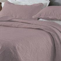Kit Cobre-Leito Colcha Casal 3pçs 2,20m x 2,40m Dupla Face Cor:Violeta
