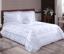 Kit Cobre Leito Colcha Casal Queen Veneza 04 Peças