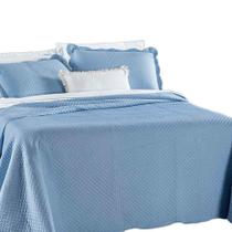 Kit Cobre Leito Colcha Clean Casal Dupla Face - Azul Kit Cobre Leito Colcha Clean Casal Dupla Face - Azul