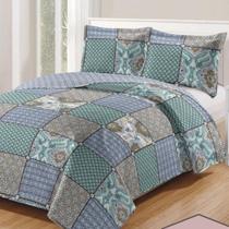 Kit Cobre Leito Colcha Daily Casal 3 Peças Dupla Face Estampado - Patchwork 27 - 100% Poliéster Kit Cobre Leito Colcha Daily Casal 3 Peças Dupla Face Estampado - Patchwork 27 - 100% Poliéster