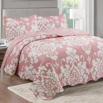 Kit Cobre Leito Colcha Daily King 3 Peças Dupla Face Estampado - Rubi Floral - 100% Poliéster Kit Cobre Leito Colcha Daily King 3 Peças Dupla Face Estampado - Rubi Floral - 100% Poliéster