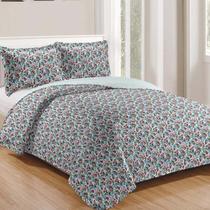 Kit Cobre Leito Colcha Daily King 3 Peças - Floral 21