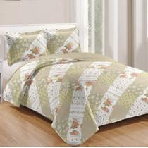 Kit Cobre Leito Colcha Daily King 3 Peças Patchwork 44