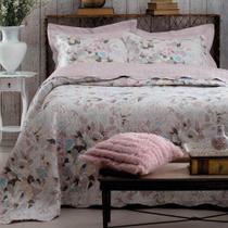 Kit Cobre Leito Colcha Daily Queen 3 Peças Dupla Face Estampado Floral Floral 6 100% Poliéster