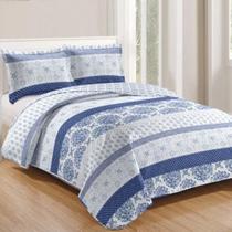 Kit Cobre Leito Colcha Daily Queen 3 Peças Patchwork 45