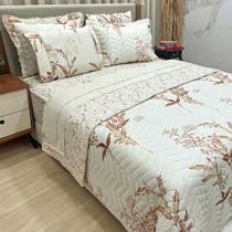 Kit Cobre Leito Colcha e Lençol Topázio Queen Dupla Face 7 Peças - Bege - 100% Poliéster Kit Cobre Leito Colcha e Lençol Topázio Queen Dupla Face 7 Peças - Bege - 100% Poliéster