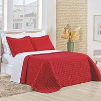 Kit Cobre Leito Colcha Eden Casal 3 Peças Percal 150 Fios 100% Algodão - Vermelho Kit Cobre Leito Colcha Eden Casal 3 Peças Percal 150 Fios 100% Algodão - Vermelho