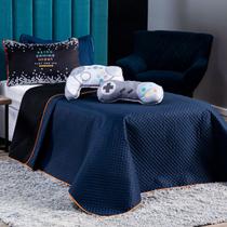 Kit Cobre Leito Colcha Infantil CASAL PADRÃO 7 Peças Retro Game Controle Azul Marinho/Preto Dupla Face com Almofadas Formato Estampadas Kit Cobre Leito Colcha Infantil CASAL PADRÃO 7 Peças Retro Game Controle Azul Marinho/Preto Dupla Face com Almofadas Formato Estampadas