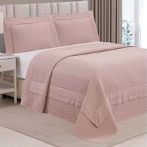 Kit Cobre Leito Colcha Jovial King Dupla Face 3 Peças - Rosê - 100% Poliéster