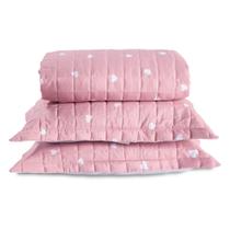 Kit Cobre Leito Colcha King 03 Peças Matelado Algodão Misto Kit Cobre Leito Colcha King 03 Peças Matelado Algodão Misto